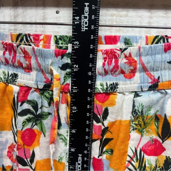 C&C‎ California Linen Pants Womens Med Floral Pull On Wide Leg Pockets - Picture 8 of 10